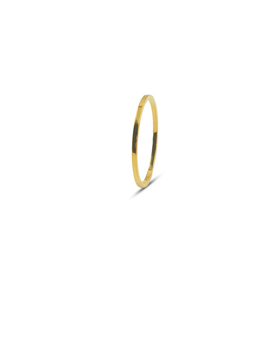 A simple slim gold stacking ring
